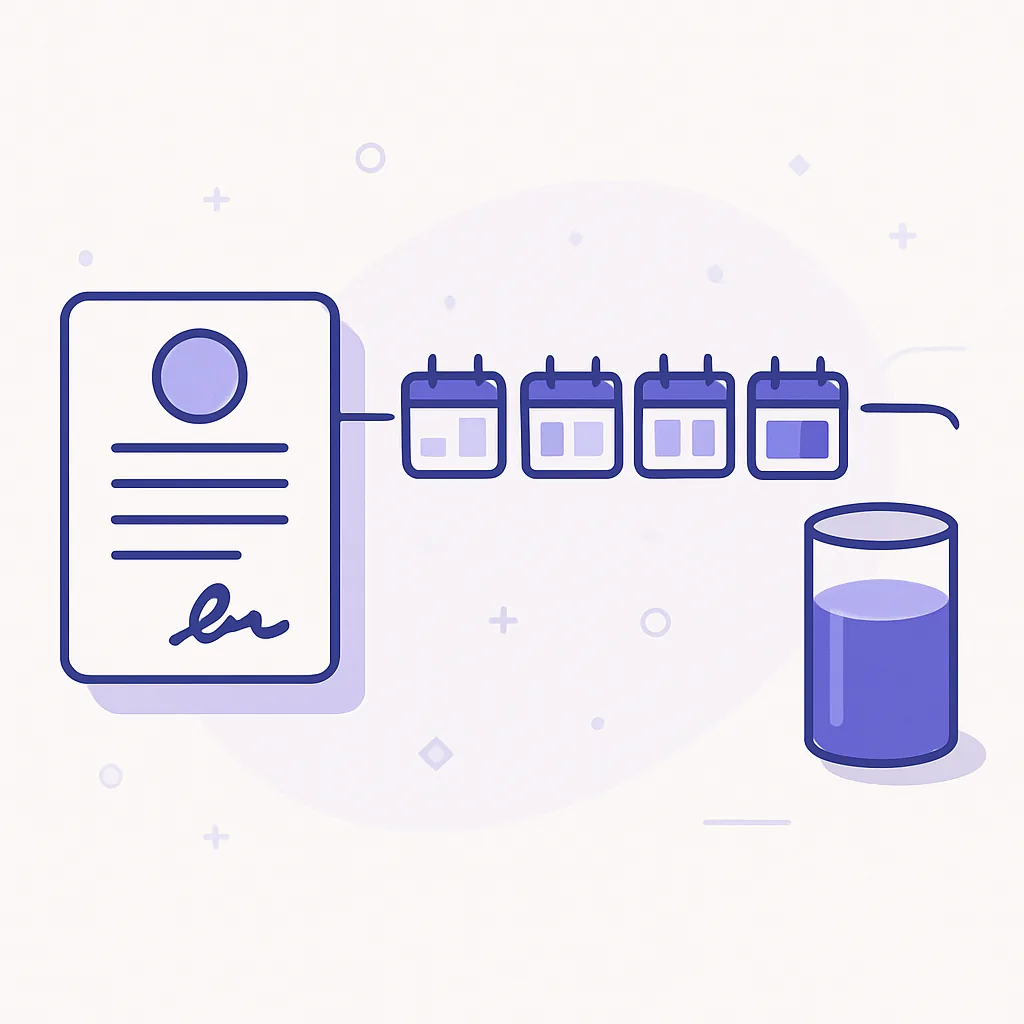 A subscription contract releasing revenue month by month from a deferred balance